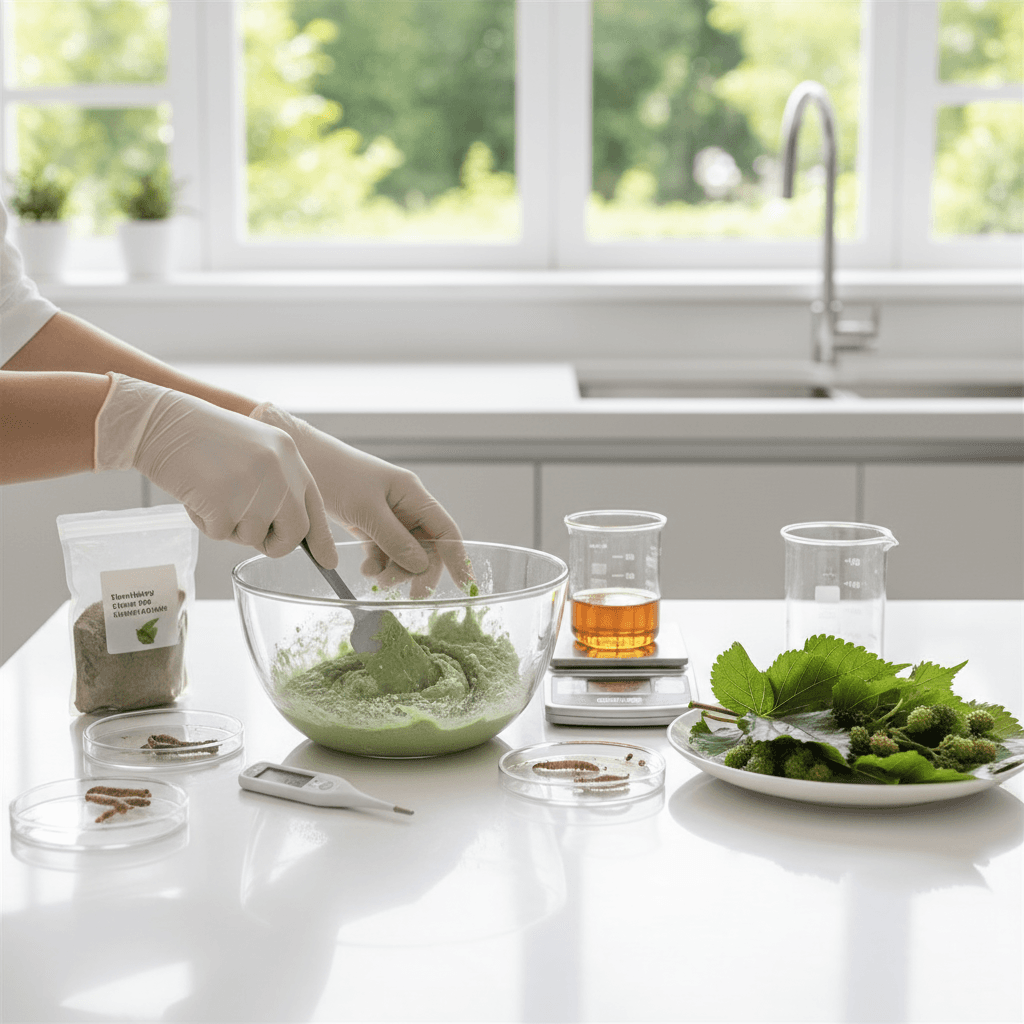 Cómo preparar alimento casero para gusanos de seda