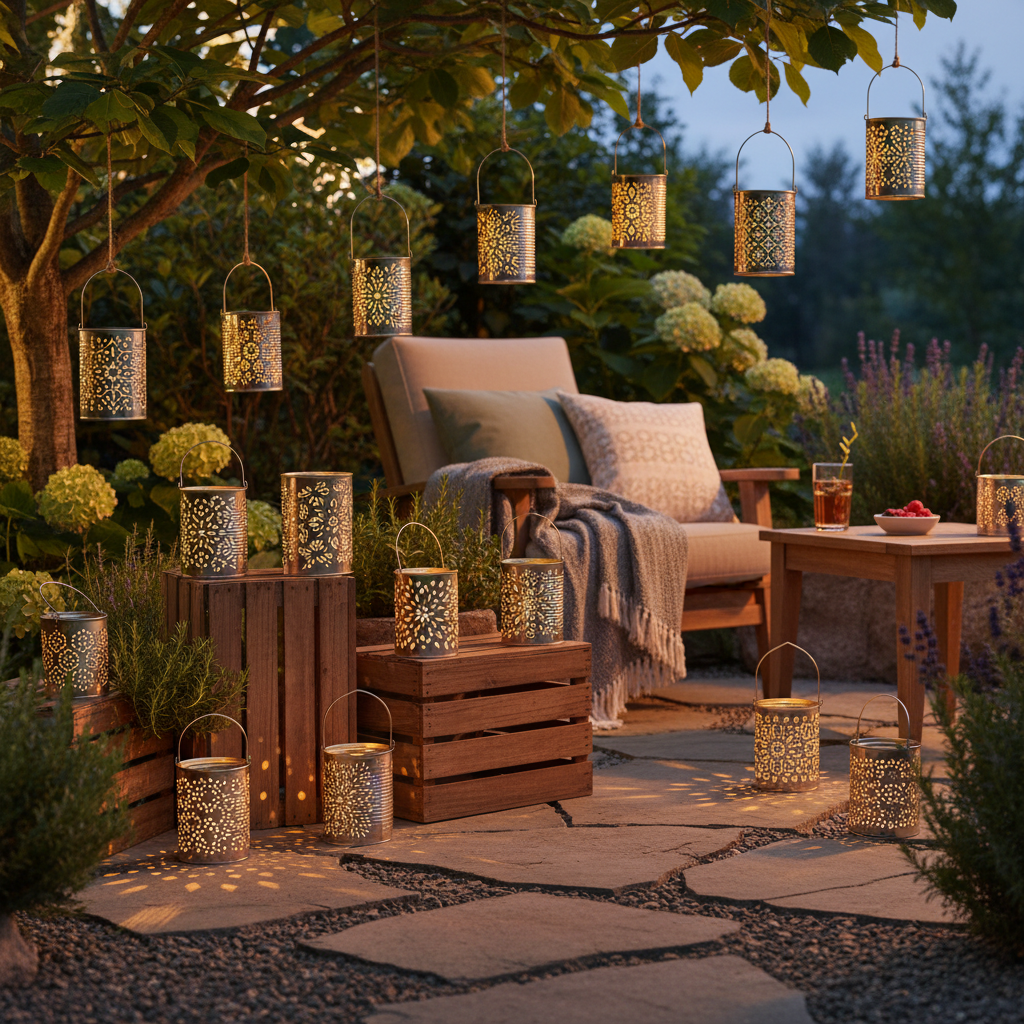 Farolillos de jardín con latas recicladas: una guía creativa